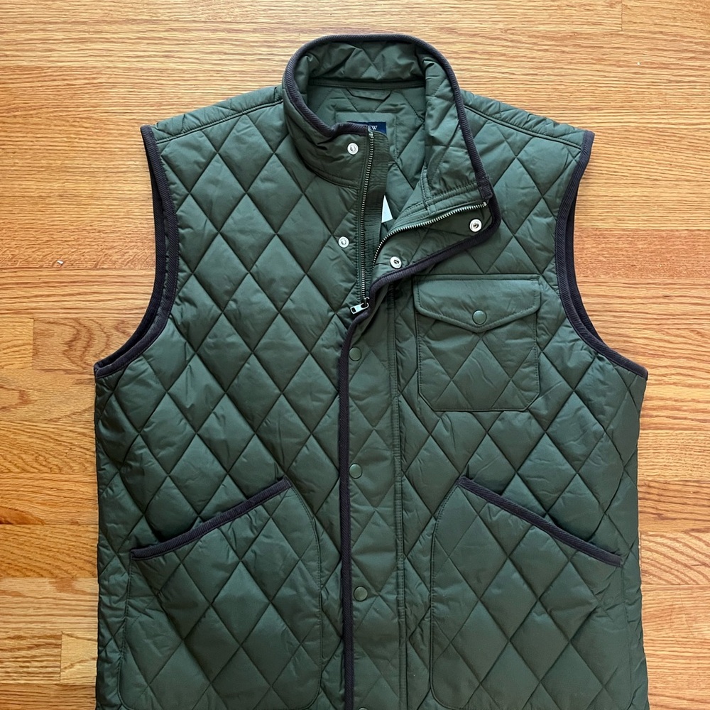 J. Crew Quilted Olive Vest